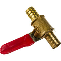 Шаровой кран Pegas pneumatic латунь, елочка, под шланг, 10x10 мм 4412