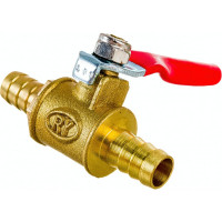 Шаровой кран Pegas pneumatic латунь, елочка, под шланг, 8x8 мм 4411