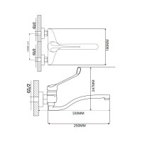 Смеситель хирургический для раковины Ekko настенный E46054