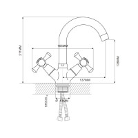 Смеситель для раковины Ekko с гайкой, белый E13332