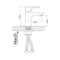 Смеситель для раковины Ekko с гайкой E10105