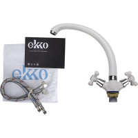 Смеситель для кухни Ekko с гайкой, белый E42332