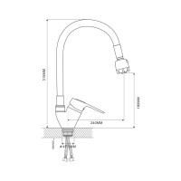 Смеситель для кухни Ekko гибкий излив, с гайкой, черный E4105+E65