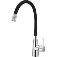 Смеситель для кухни Ekko гибкий излив, с гайкой, черный E4205-E59