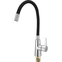 Смеситель для кухни Ekko гибкий излив, с гайкой, черный E4205-E59