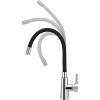 Смеситель для кухни Ekko гибкий излив, с гайкой, черный E4205-E59