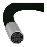 Смеситель для кухни Ekko гибкий излив, с гайкой, черный E4205-E59