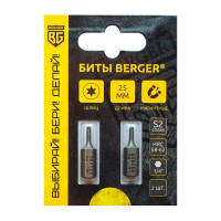 Биты магнитные Torx5, 25 мм, 2 шт, S2 Berger BG BG2384