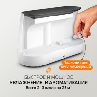 Увлажнитель воздуха ультразвуковой Stadler Form Ben, с ароматизатором и эффектом пламени, белый B-001