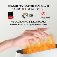 Увлажнитель воздуха ультразвуковой Stadler Form Ben, с ароматизатором и эффектом пламени, белый B-001