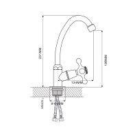 Моно-смеситель для кухни Ekko с гайкой E41008