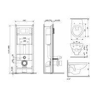 Инсталляция с клавишей, унитазом, сиденьем Damixa Jupiter DX77.IS10101.1738