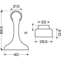 Магнитный ограничитель Стандарт 102 AB (европакет; прямой; старая бронза) 12584