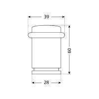 Дверной ограничитель Стандарт (старая бронза; цилиндр; европакет) 13037