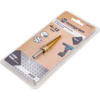 Сверло ступенчатое с прямой режущей кромкой по металлу Basis (4-12 мм; 9 ступеней; HSS-TiN) Monogram 100-937