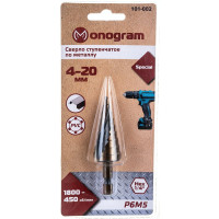 Сверло ступенчатое спиральное по металлу Special (4-20 мм; 9 ступеней; Р6М5) Monogram 101-002