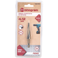 Сверло ступенчатое спиральное по металлу Special (4-12 мм; 9 ступеней; Р6М5) Monogram 100-999