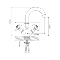 Смеситель для раковины Ekko с гайкой E13024