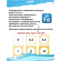 Тест-система Ecvols Fe для определения содержания железа в воде 0-10 мг/л, 50 тестов 02.00010409