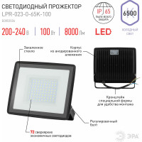 Прожектор светодиодный уличный ЭРА LPR-023-0-65K-100 100Вт 6500K IP65 Б0052026