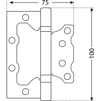 Накладная петля без врезки Аллюр 2BB BP (100х75 мм; 2.5 мм; латунь; 2 шт; коробка) 7499