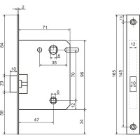 Защелка Аллюр (графит; планка 18 мм; без ручек; с фиксатором) 11223