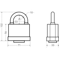 Навесной замок Аллюр ВС1Ч- 376П (всепогодный; 6 ключей; 10 мм) 6777