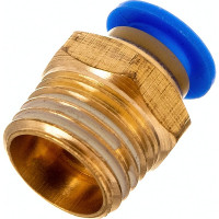 Фитинг цанговый прямой металлический 6 мм, M1/4" Pegas pneumatic 5201