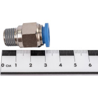 Фитинг цанговый прямой металлический 10 мм, M1/4" Pegas pneumatic 5205