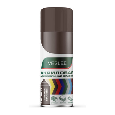 Акриловая аэрозольная краска Veslee шоколадно - коричневый RAL 8017 VI8017