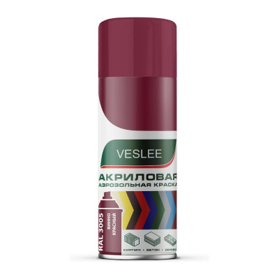 Акриловая аэрозольная краска Veslee винно - красный RAL 3005 V3005