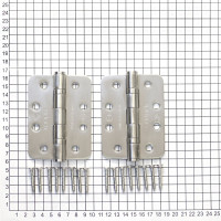Дверные карточные скругленные петли Doorlock DL H102/76/2B/R/SSS (2 шт, матовая нержавеющая сталь, 102x76x3 мм) 74075