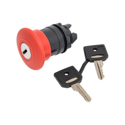 Головка аварийной кнопки Briswik красная гриб 22мм ключ КМЕ 56ФК IP65 ZB5BS94.BR