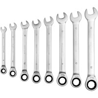 Набор комбинированных трещоточных ключей AV Steel 8-19мм 8предм. AV-035080