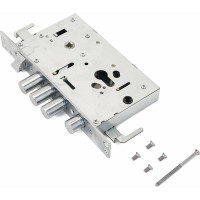 Врезной замок без ручек для металлических дверей Аллюр ЗВ1-08А-C AТМ-L (левый; автоматический; без цилиндрового механизма)  7934