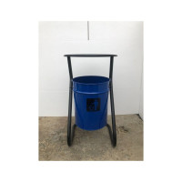 Уличная урна ПРОФМЕТСТИЛЬ металлическая, синяя, с крышкой 390