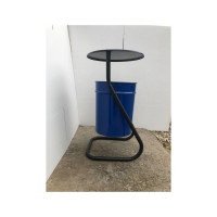 Уличная урна ПРОФМЕТСТИЛЬ металлическая, синяя, с крышкой 390