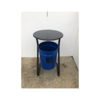 Уличная урна ПРОФМЕТСТИЛЬ металлическая, синяя, с крышкой 390