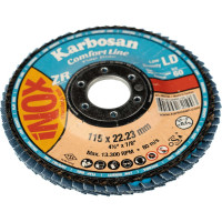 Круг лепестковый КЛТ 115x22 мм, Р60 Comfort Line ZR LD Flap конический INOX Karbosan KAR-982100