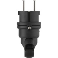 Вилка duwi с заземлением 16A каучуковая 90град с кольцом IP44 черная 27458 2