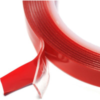 Прозрачная, двусторонняя, акриловая клейкая лента TORSO 10 мм х 5 м 1293508