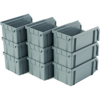 Пластиковый ящик СТЕЛЛА-ТЕХНИК комплект 9 штук V-1-К9-серый