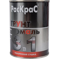 Грунт-эмаль РасКрас 3 в 1, RAL 6005 темно-зеленый, банка 0,9 кг 4690417023592