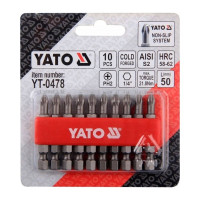 Бита крестовая YATO PН2 1/4 50мм 10шт. YT-0478 36140478 092 1