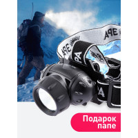 Налобный светодиодный фонарь ЭРА GB410 на батарейках 3хААА, 3 режима, черный, IP44 Б0051463