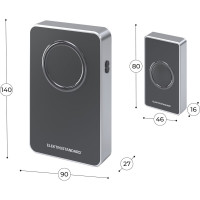 Электрический звонок Elektrostandard DBQ27M WL 38M IP20, бытовой, дверной, черный/серебро a055696