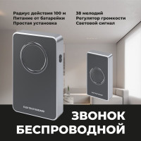 Электрический звонок Elektrostandard DBQ27M WL 38M IP20, бытовой, дверной, черный/серебро a055696