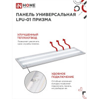 Универсальная светодиодная панель IN HOME LPU-01 75Вт ПРИЗМА 230В 6500K 7125Лм 180х1195х19мм IP40 4690612029856