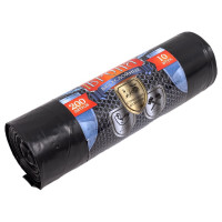 Мешки 2-х слойные для мусора в рулоне Броня (10 шт; 90x130 см; 200 л; ПВД; 60 мкм; черные) Ромашка ВР-0012Н
