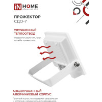 Светодиодный прожектор IN HOME СДО-7 20Вт 230В 6500К IP65 белый 4690612034683